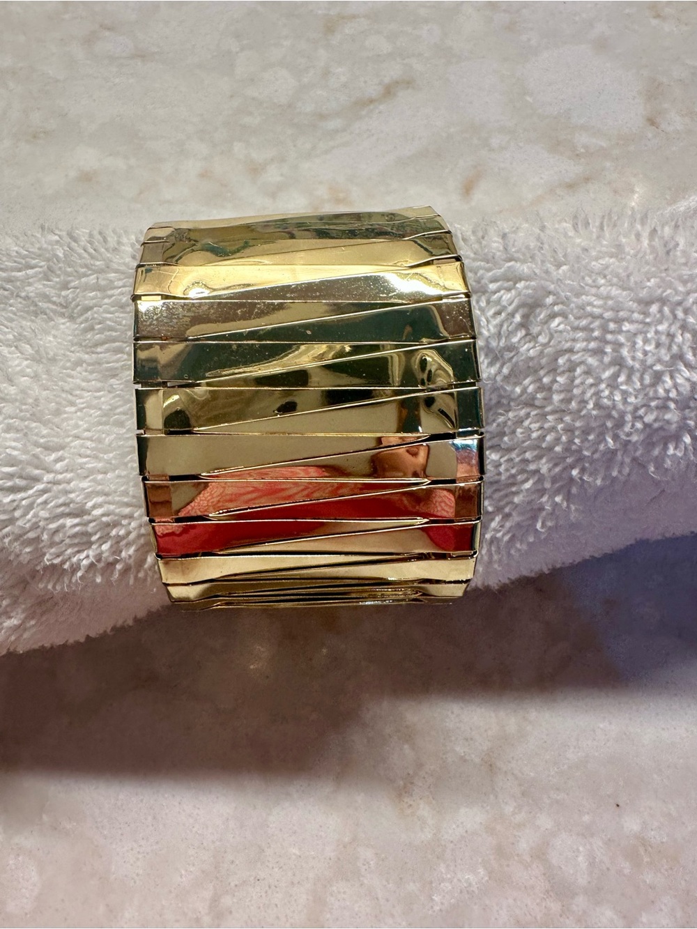 Source Unknown Gold Layered Wave Cuff Bracelet